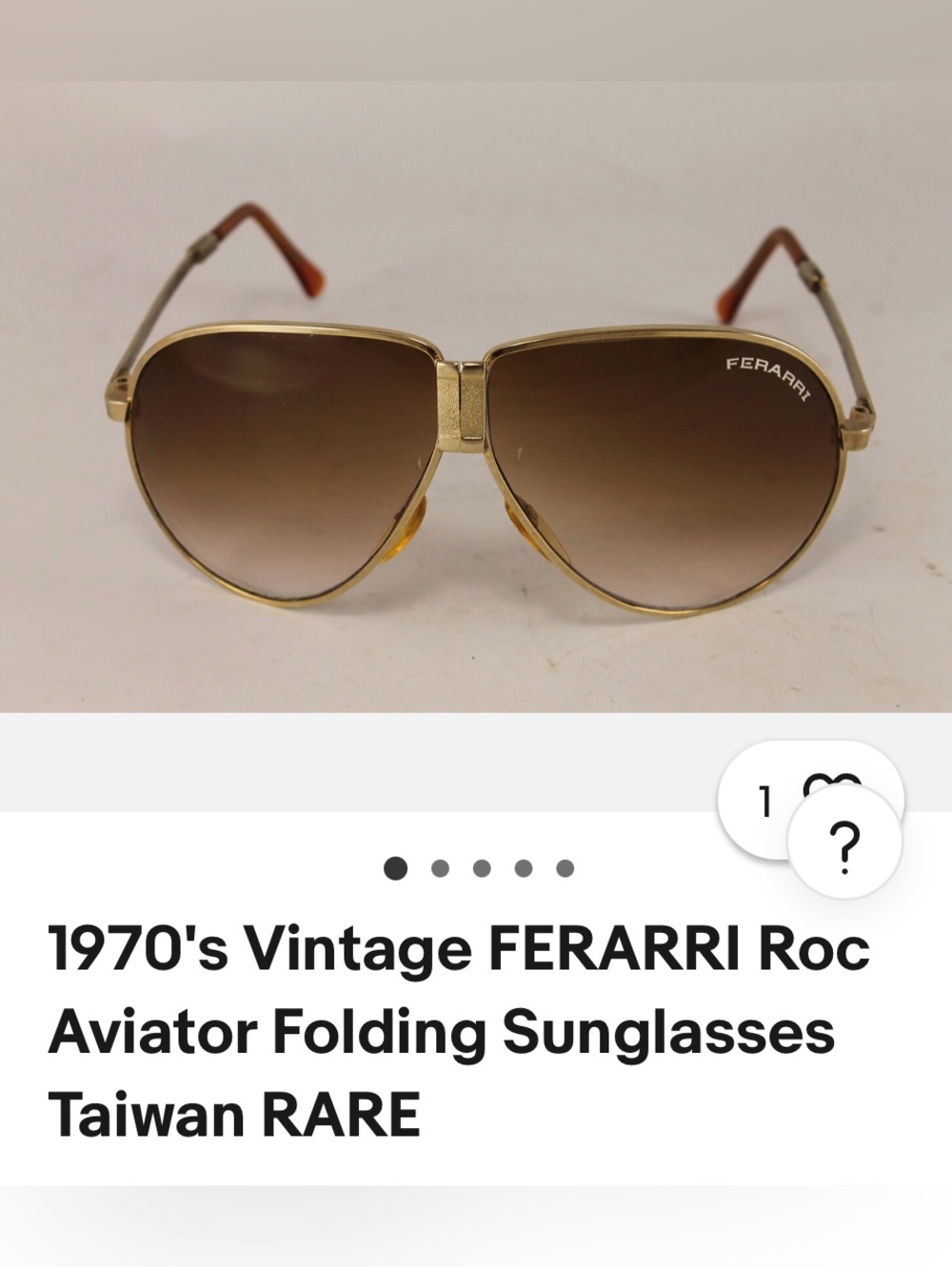 Ferrari Gold Frame Sunglasses with Brown Gradient Lenses